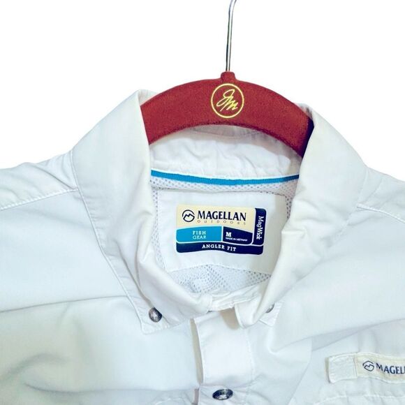 Magellan Men's White Vented Fishing Shirt Size Medium 4 0440 - Picture 3 of 8